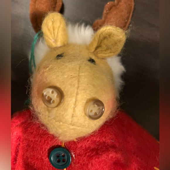 Adorable Plush Snowman & Moose, Gently Used, String Attached for Ornament Use - Picture 12 of 16